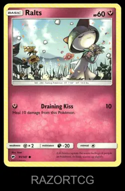 RALTS 91/147 C BURNING SHADOWS POKEMON NM/M - Image 1