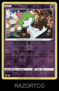 RALTS 067/195 C SILVER TEMPEST POKEMON REVERSE HOLO NM/M - Image 1