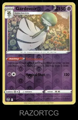 GARDEVOIR 069/195 R SILVER TEMPEST POKEMON REVERSE HOLO LP - Image 1