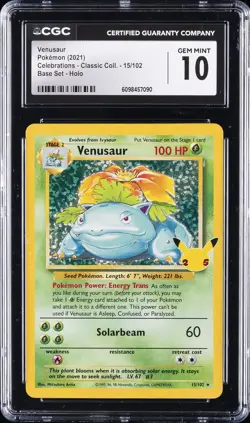 2021 POKEMON #15/102 VENUSAUR CGC 10 GEM MINT - Image 1