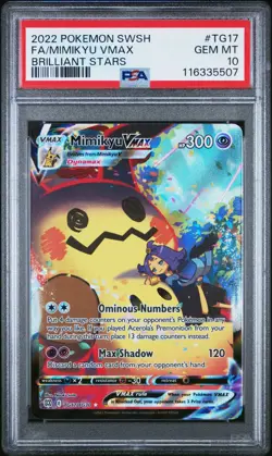 PSA 10 Gem Mint Mimikyu VMax #TG17/TG30 2022 Brilliant Stars Pokemon Card - Image 1