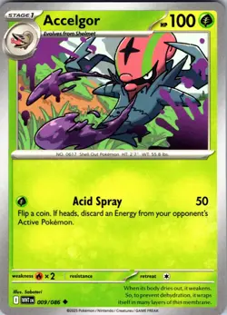 Accelgor 009/086 Uncommon White Flare Pokemon Near Mint - Image 1