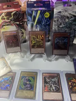 Yu-Gi-Oh Sealed Legendary Decks + Vintage Cards Blue-Eyes Red-Eyes Lot Over 200 - Image 2