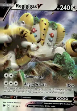 Regigigas V 113/159 Holo V Rare Crown Zenith Pokemon Lightly Played - Image 1