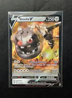 Pokemon 2020 - Steelix V Holo - Vivid Voltage 115/185 - Lightly Played - Image 1