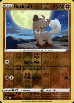 Rockruff 073/159 Common Crown Zenith Pokemon Reverse Holo Near Mint - Image 1