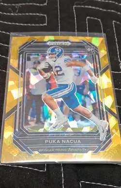 2023 Panini Prizm Draft Picks - Puka Nacua #197 Gold Ice Prizm (RC) - Image 1