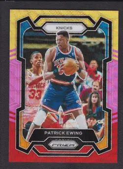 2023-24 PATRICK EWING 08/88 PANINI PRIZM WAVE GOLD PINK ORANGE - Image 1
