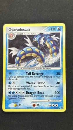RARE Gyarados Lv.52 19/100 HOLO RARE Diamond & Pearl Stormfront Pokemon Card - Image 1