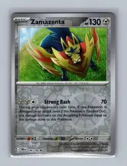 Zamazenta 146/182 Rare Destined Rivals Pokemon Reverse Holo Lightly Played - Image 1