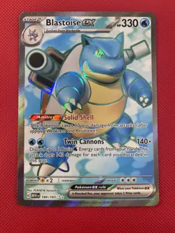 Pokemon TCG Card Blastoise ex 184/165 Full Art SV 151 - LP - Image 1