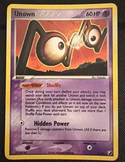 Pokemon TCG Unown N EX Unseen Forces N/28 Secret Holo Rare - Image 1