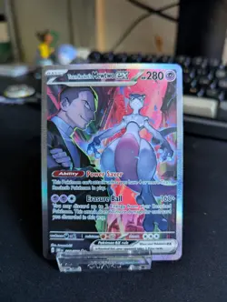 Pokemon TCG Destined Rivals Team Rocket's Mewtwo EX SIR 231/182 MINT - Image 1
