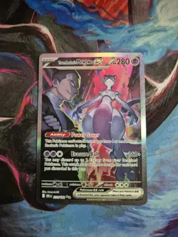 Pokemon TCG Destined Rivals Team Rocket's Mewtwo EX SIR 231/182 MINT CONDITION - Image 1