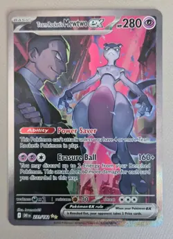Pokemon TCG Destined Rivals Team Rocket's Mewtwo EX SIR 231/182 MINT CONDITION - Image 1