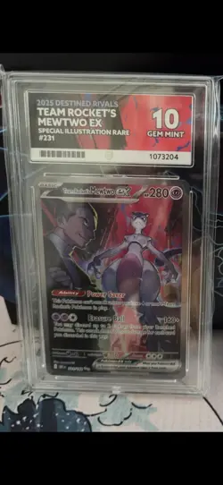 Ace 10 Team Rocket's Mewtwo EX 231/182 Destined Rivals Pokemon TCG - Image 1