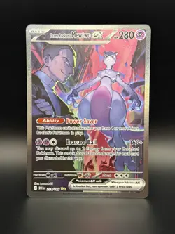 Pokemon TCG Destined Rivals Team Rocket's Mewtwo EX SIR 231/182 MINT CONDITION - Image 1