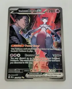 Pokemon TCG Destined Rivals Team Rocket's Mewtwo EX SIR 231/182 MINT CONDITION - Image 1