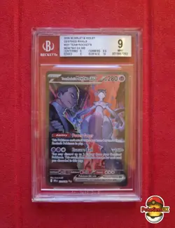 BGS 9 Team Rocket's Mewtwo EX 231/182 SIR Destined Rivals Pokemon TCG Beckett - Image 1