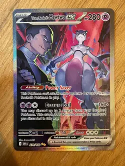 Pokemon TCG Team Rocket's Mewtwo EX 231/182 English Mint Condition - Image 1
