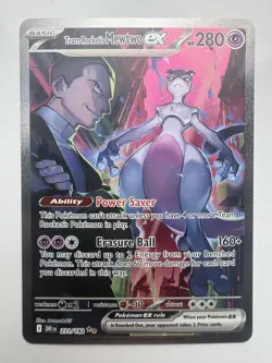 Pokemon TCG Destined Rivals Team Rocket's Mewtwo EX Card 231/182 Mint Condition - Image 1