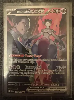 Pokemon TCG Destined Rivals Team Rocket's Mewtwo EX Card 231/182 Mint Condition - Image 4