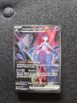 Pokemon TCG Destined Rivals Team Rocket's Mewtwo EX Card 231/182 Mint Condition - Image 1