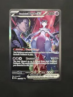 Pokemon TCG Destined Rivals Team Rocket's Mewtwo EX Card 231/182 Mint Condition - Image 1