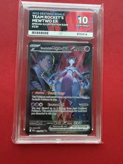 Pokemon TCG Team Rocket's Mewtwo EX 231/182 Destined Rivals SIR Ace 10 - Image 1