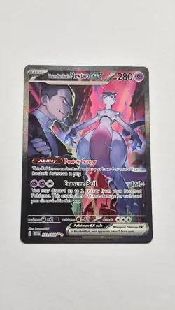 Pokemon TCG Destined Rivals Team Rocket's Mewtwo EX Full Art Card 231/182 NM - Image 1