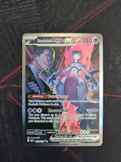Pokemon TCG Destined Rivals Team Rocket's Mewtwo EX Sir 231/182 - Image 3