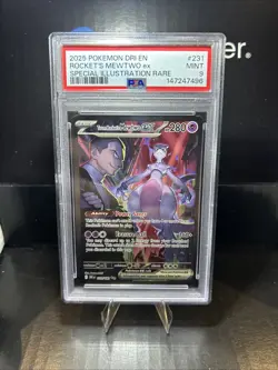 PSA 9 Pokemon TCG Team Rocket's Mewtwo EX 231/182 Destined Rivals - Image 1