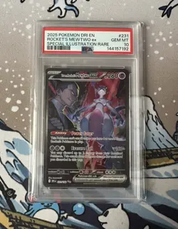 Team Rocket's Mewtwo EX 231/182 - Pokemon TCG - SV Destined Rivals SIR - PSA 10 - Image 1