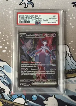 Team Rocket's Mewtwo EX 231/182 - Pokemon TCG - SV Destined Rivals SIR - PSA 10 - Image 2
