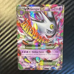 Pokemon M Gengar EX XY166 Shiny Mega Evolution Black Star Promo Holo Raw LP- - Image 1