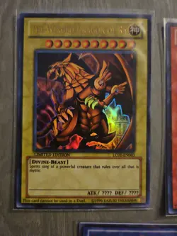 Yu-Gi-Oh! TCG Set of Egyptian God Cards (Obelisk, Ra, Slifer) LOC1 - Image 2