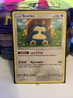 Snorlax 158/214 Unbroken Bonds Rare Holo Pokemon TCG Card LP ft. Pikachu - Image 3