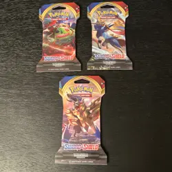 Pokemon TCG: Sleeved 10 Card Booster Pack Sword and Shield Base Set - Image 1
