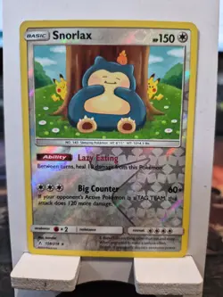 Pokemon Snorlax 158/214 Reverse Holo Rare SM Unbroken Bonds LP - Image 1