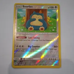 POKEMON CARD - SNORLAX - 158/214 - UNBROKEN BONDS - REVERSE HOLO HEAVY PLAY - Image 1