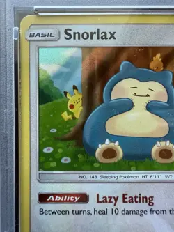 Pokemon Snorlax Holo Rare Sun & Moon Unbroken Bonds 158/214 PSA8 - Image 3