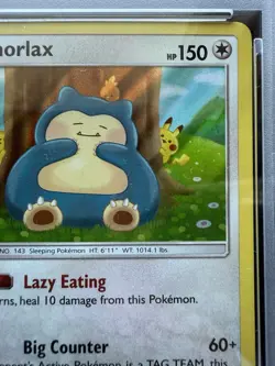 Pokemon Snorlax Holo Rare Sun & Moon Unbroken Bonds 158/214 PSA8 - Image 4