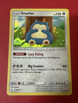 Pokemon Card Snorlax 158/214 Unbroken Bonds Holo Rare NM-Mint - Image 1