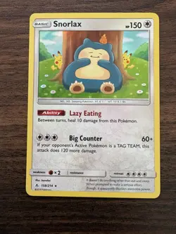 Snorlax 158/214 Pokemon Sun & Moon Unbroken Bonds Holo LP - Image 1