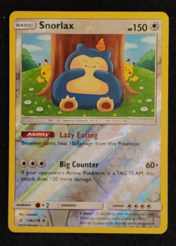 2019 Pokemon Unbroken Bonds Reverse Holo Rare Snorlax 158/214 EX-NM - Image 1
