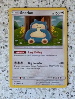 Pokemon TCG Snorlax Unbroken Bonds 158/214 Holo Holo Rare - Image 1