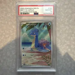 2025 POKEMON DRI EN-DESTINED RIVALS ILLUSTRATION RARE #194 MISTY'S LAPRAS PSA 10 - Image 1