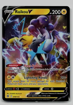 Raikou V 048/172 Holo V Rare Brilliant Stars Pokemon Near Mint - Image 1