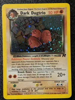 Pokemon Dark Dugtrio Unlimited Team Rocket 6/82 50 MP Holo Rare Unlimited - Image 1