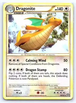 Dragonite 18/102 Rare HGSS Triumphant Pokemon Near Mint - Image 1